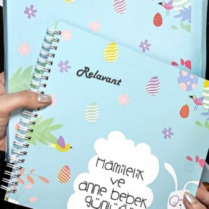 1Hamilelik Anne Bebek Günlüğü Hamile Anı Defteri Bebek Anı Defteri Anı Ajandası Sticker Hediyeli